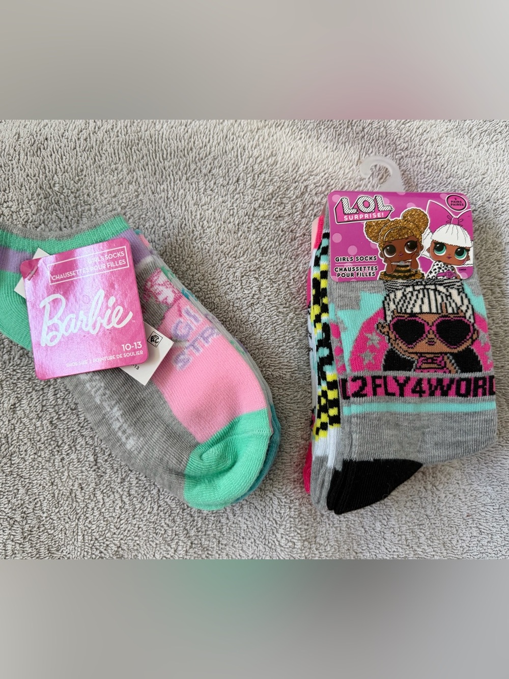 Barbie & L.O.L. Surprise Girls Socks Set - size 10-13